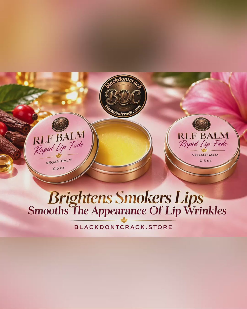 RLF BALM
(Rapid Lip Fade)
Vegan Balm With Green Tea Wax