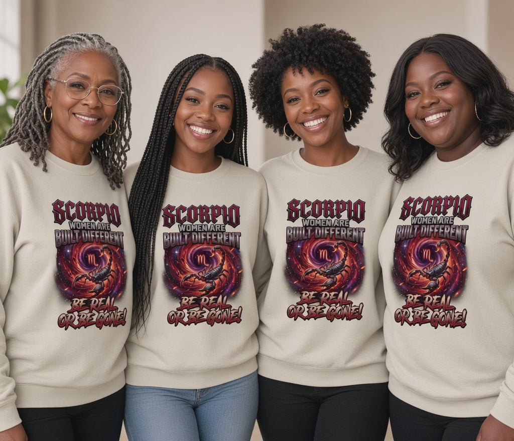 SCORPIO WOMEN ARE BUILT DIFFERENT SWEATSHIRT BONE